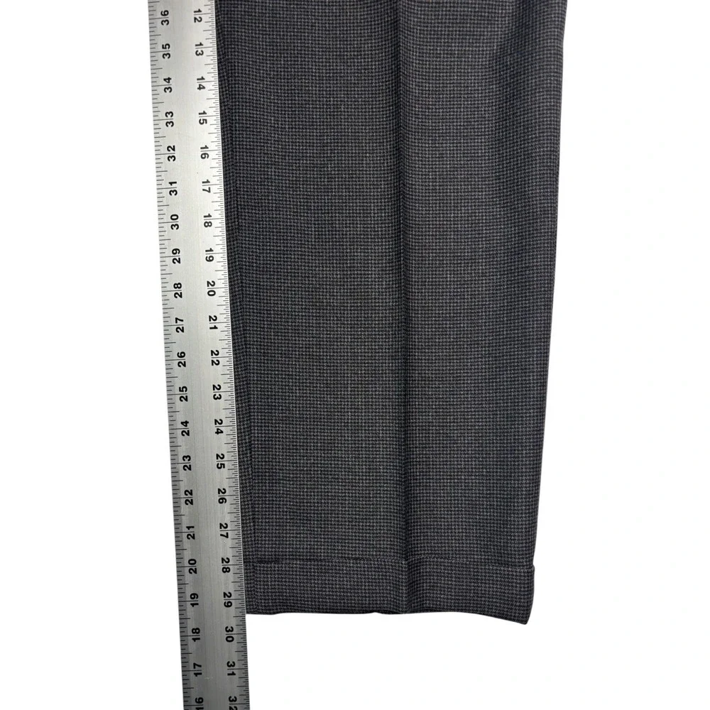 Jos A Bank 40R 32x30 Gray Black Micro Houndstooth 2pc Pant Suit Pleated Wool